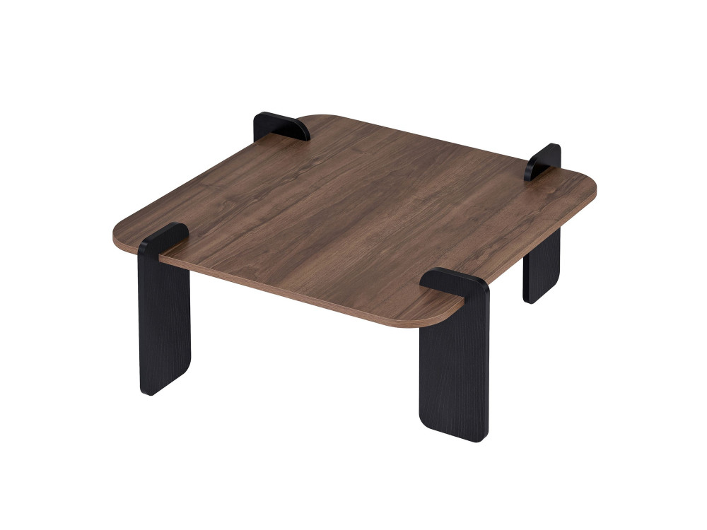 Marais" wooden coffee table - 90 x 90 x 35 cm - Brown
