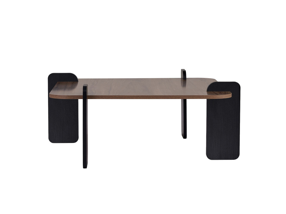 Marais" wooden coffee table - 90 x 90 x 35 cm - Brown