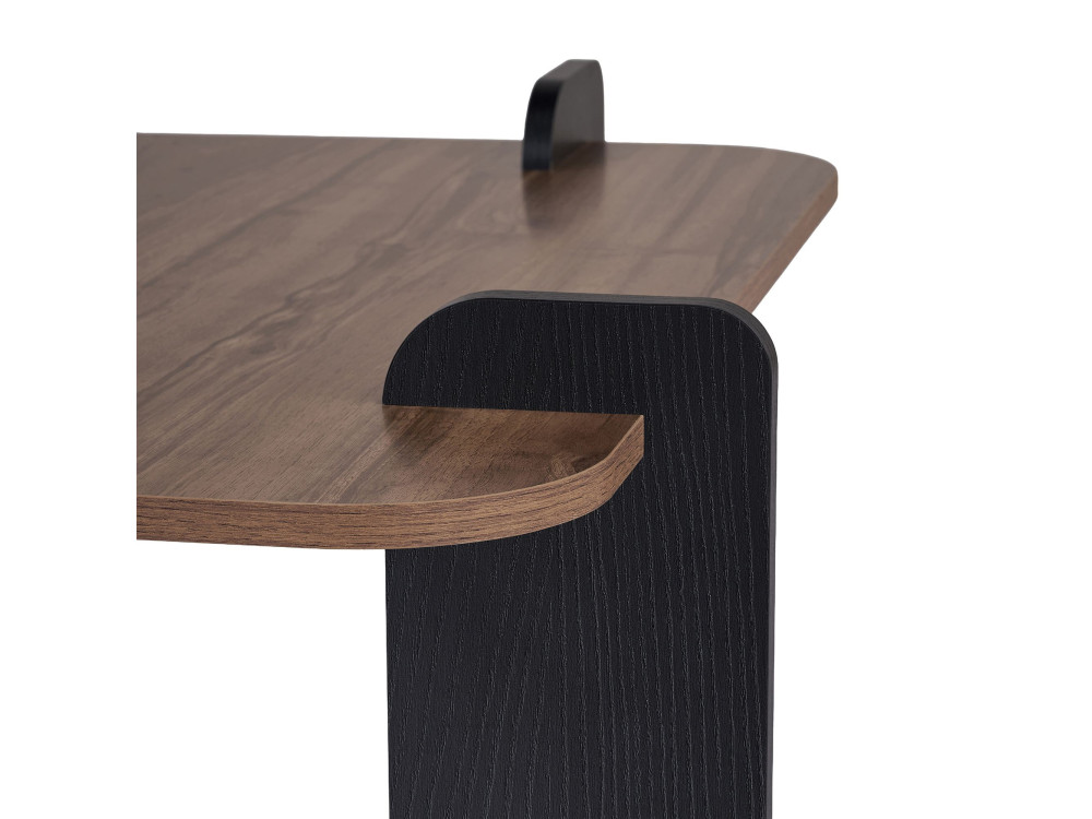 Marais" wooden coffee table - 90 x 90 x 35 cm - Brown