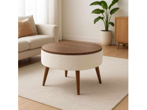 Noya Round" coffee table - 60 x 60 x 44 cm - White