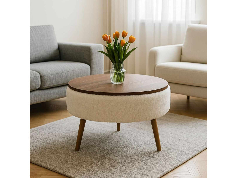 Noya Round" coffee table - 60 x 60 x 44 cm - White