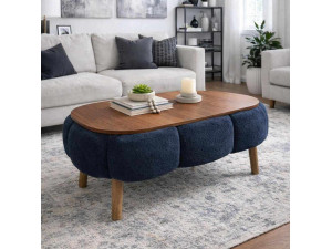 Papatya" wooden coffee table - 98 x 68 x 45 cm - Anthracite grey