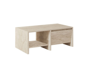 Laris" wooden coffee table - 90 x 45 x 35 cm - Travertine