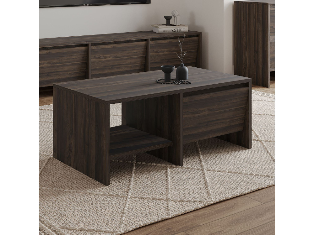Laris" wooden coffee table - 90 x 45 x 35 cm - Brown