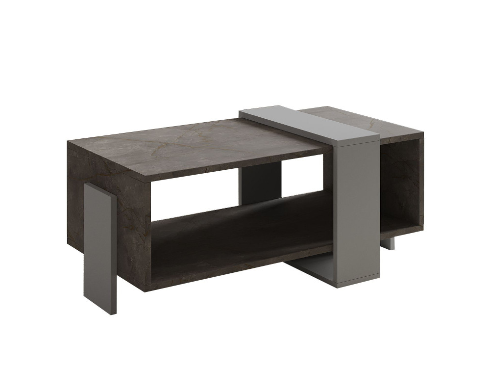 Meleni" wooden coffee table - 90 x 49 x 40 cm - Grey