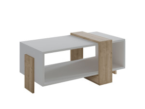 Meleni" wooden coffee table - 90 x 49 x 40 cm - White