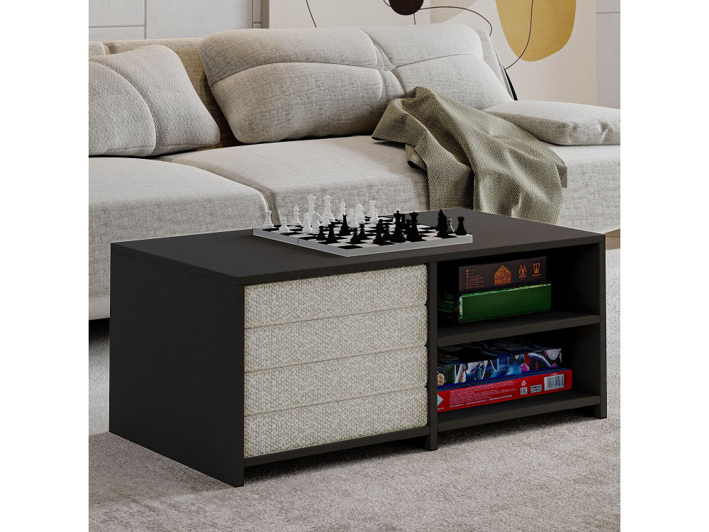 Gord" wooden coffee table set - 90 x 45 x 44.1 cm - Anthracite