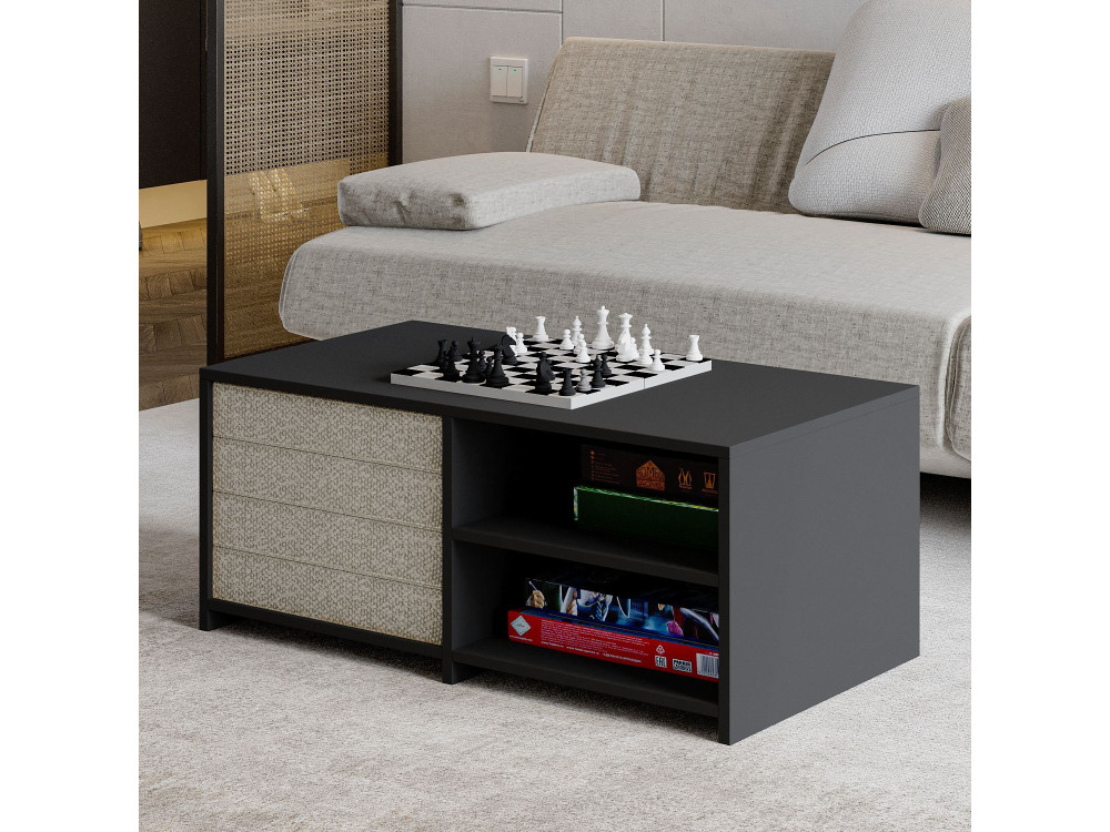 Gord" wooden coffee table set - 90 x 45 x 44.1 cm - Anthracite