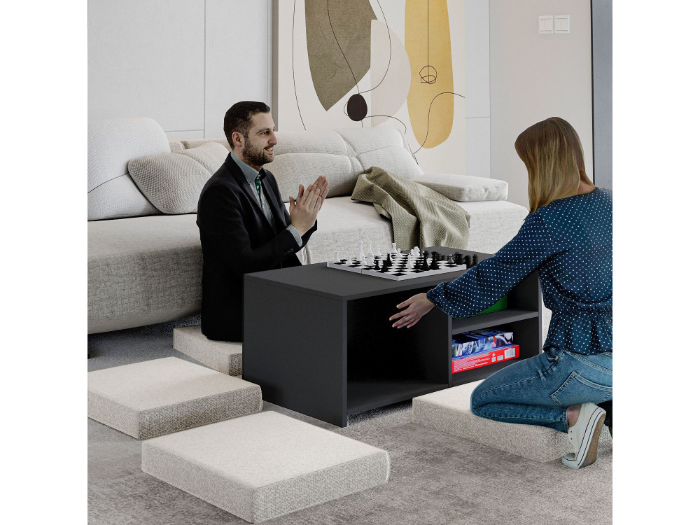 Gord" wooden coffee table set - 90 x 45 x 44.1 cm - Anthracite