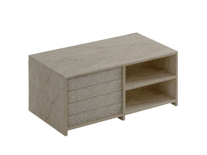 Gord" wooden coffee table - 90 x 45 x 44 cm - Travertine