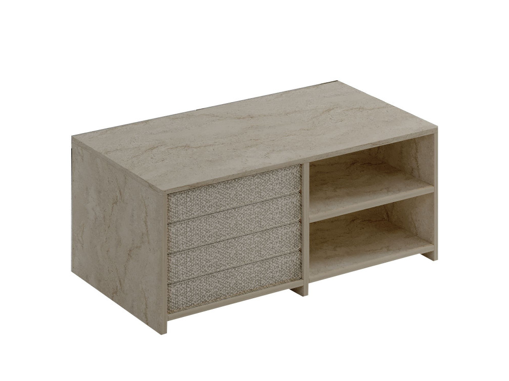 Gord" wooden coffee table - 90 x 45 x 44 cm - Travertine