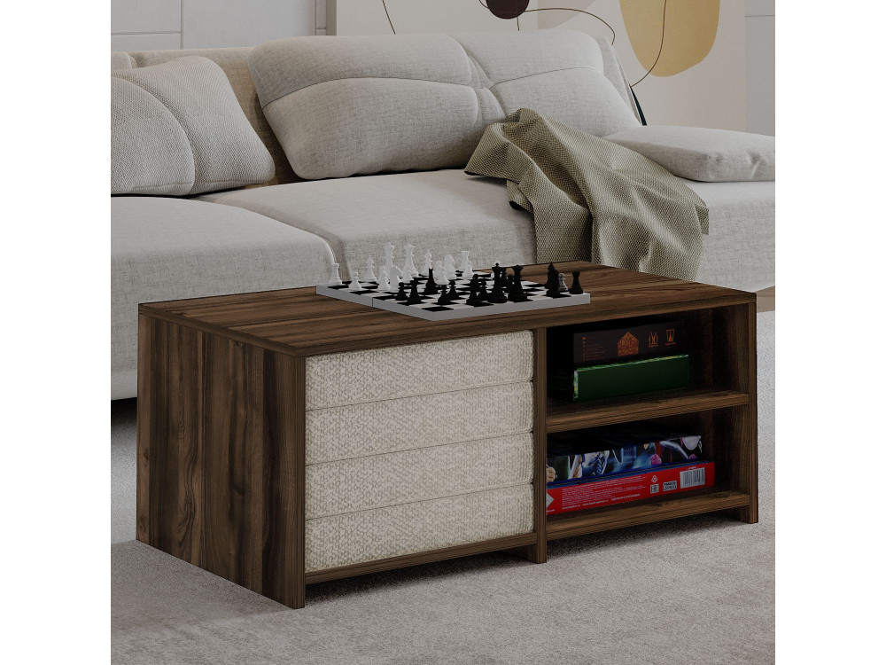 Gord" wooden coffee table - 90 x 45 x 44 cm - Brown