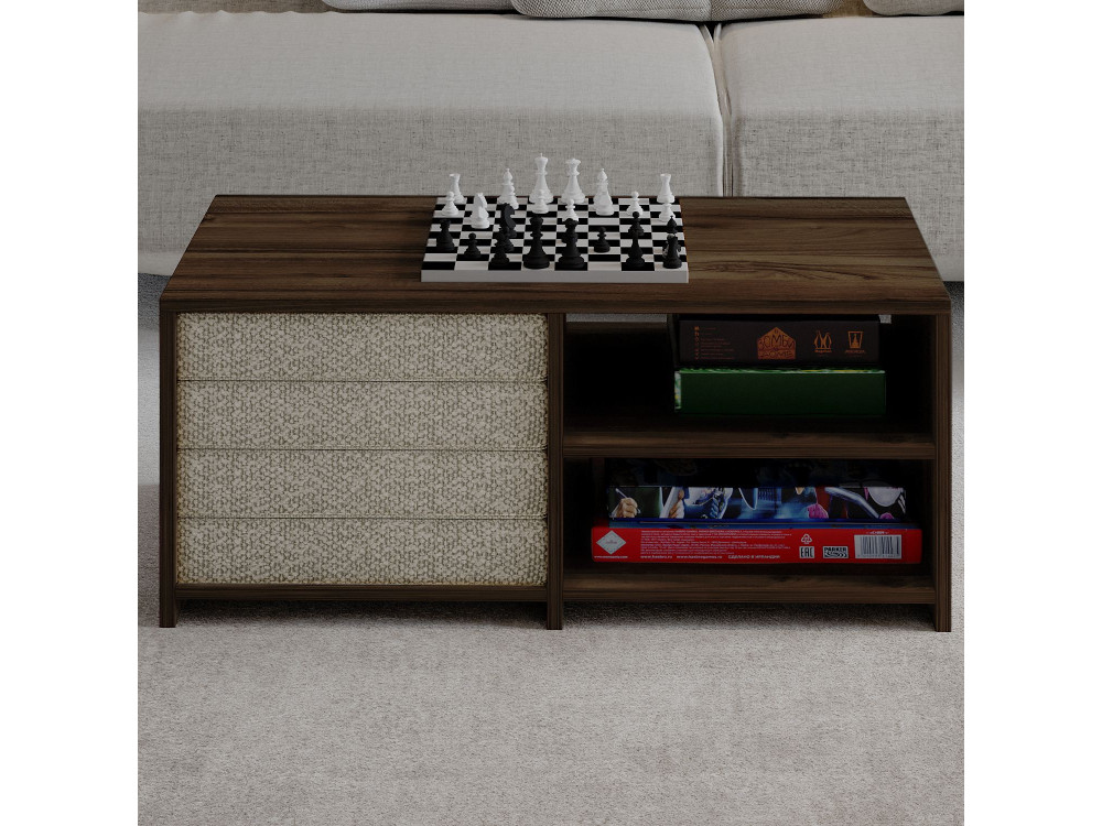 Gord" wooden coffee table - 90 x 45 x 44 cm - Brown