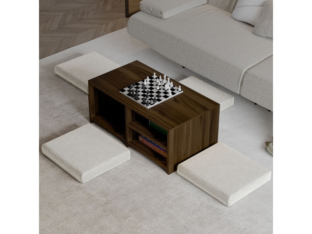 Gord" wooden coffee table - 90 x 45 x 44 cm - Brown