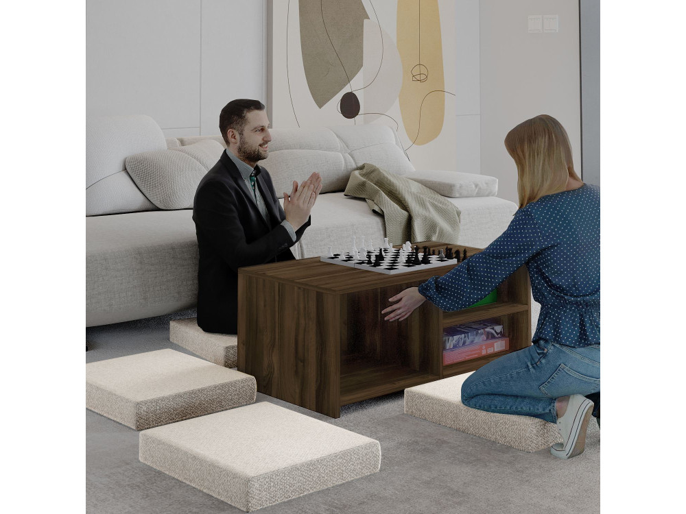 Gord" wooden coffee table - 90 x 45 x 44 cm - Brown
