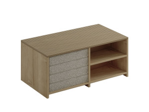 Gord" wooden coffee table - 90 x 45 x 44 cm - Beige