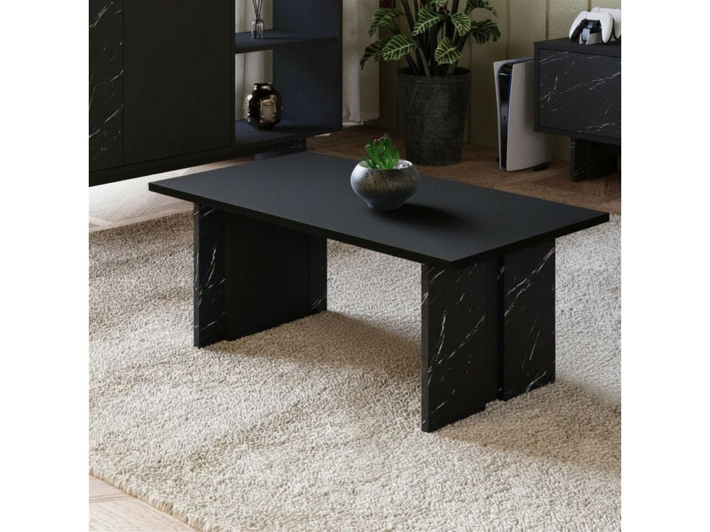 Ravello" wooden coffee table - 90 x 50 x 40 cm - Black
