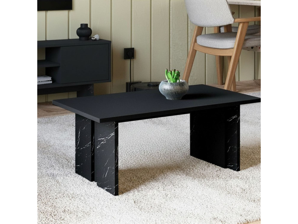 Ravello" wooden coffee table - 90 x 50 x 40 cm - Black