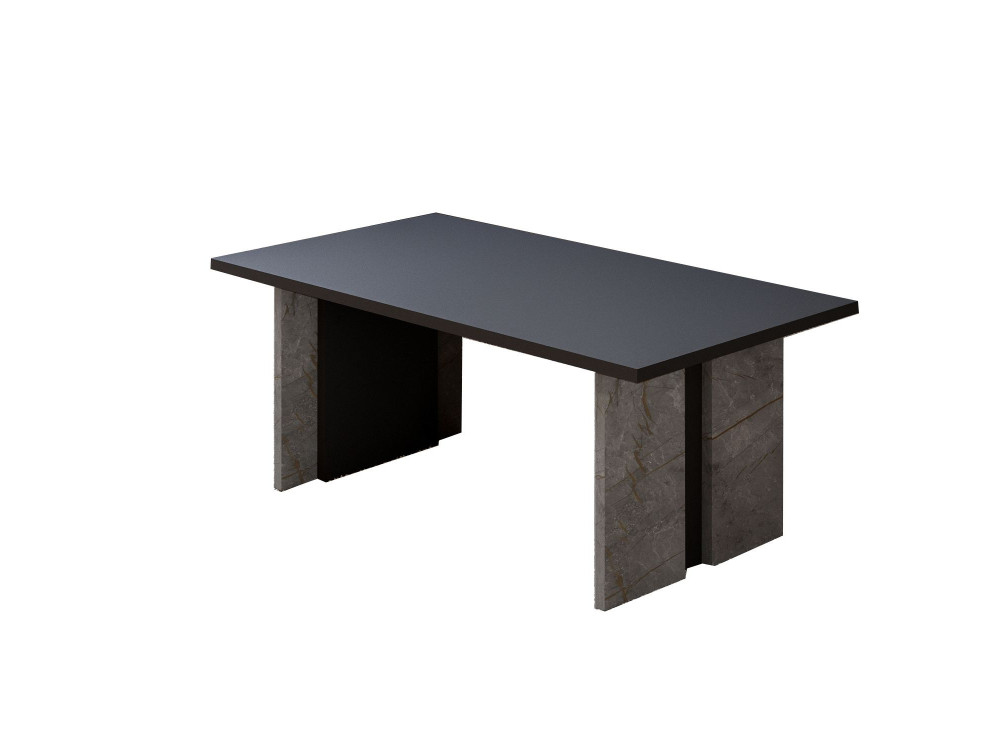 Ravello" wooden coffee table - 90 x 50 x 40 cm - Marbled anthracite grey