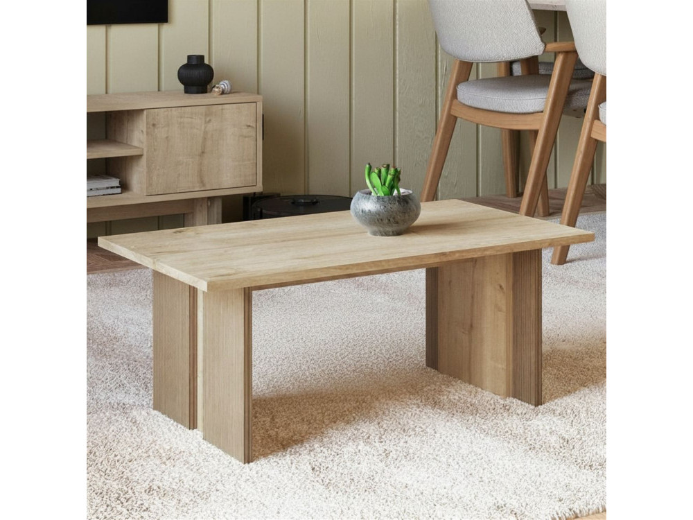 Ravello" wooden coffee table - 90 x 50 x 40 cm - Beige