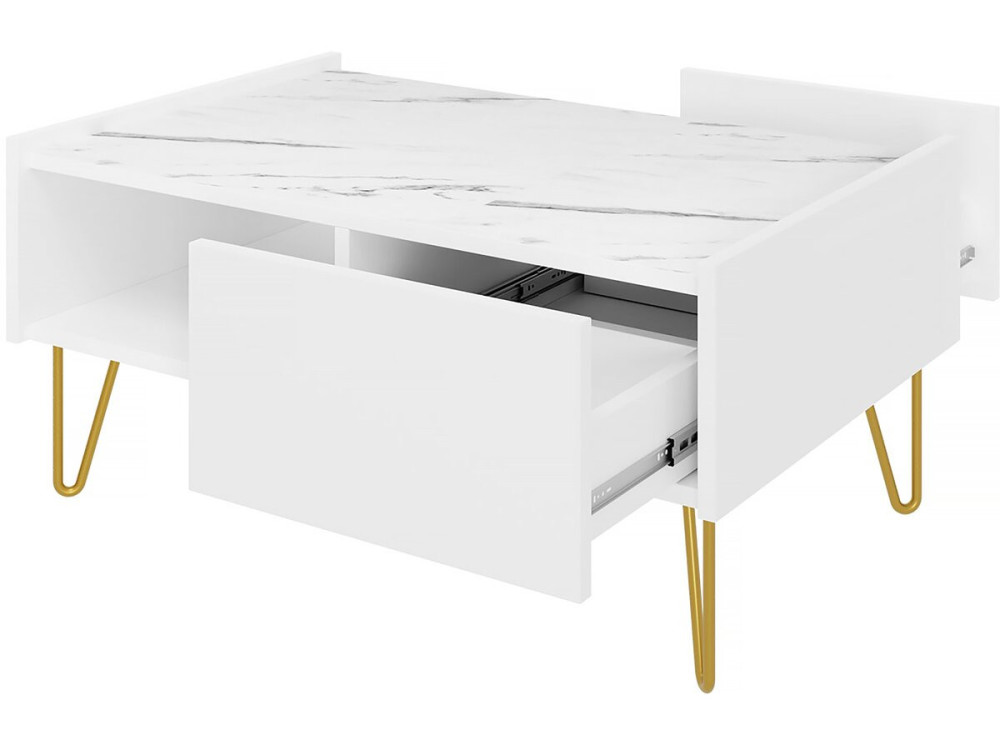 "Narine L" Coffee Table - 97 x 45 x 65 cm - White