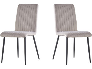 Set of 2 velvet chairs "Henley" - Light gray