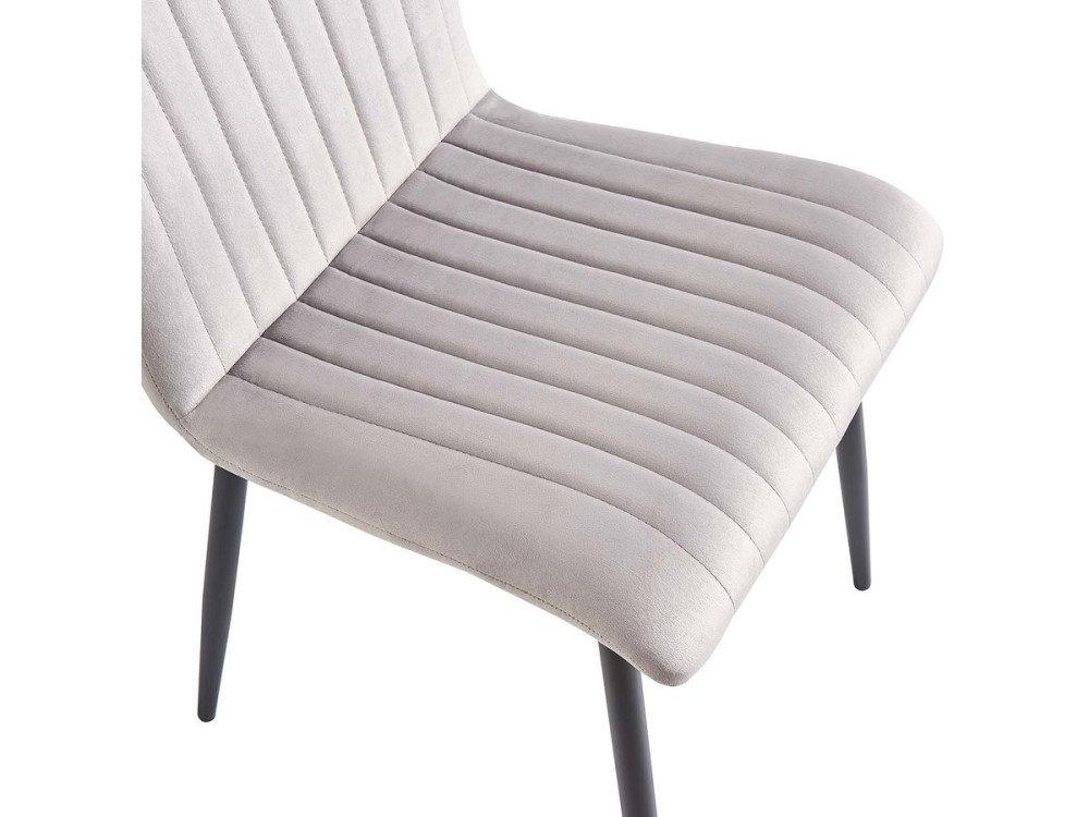 Set of 2 velvet chairs "Henley" - Light gray