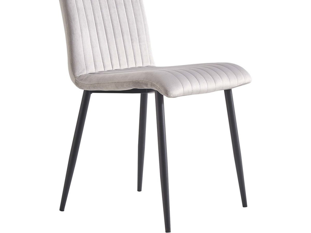 Set of 2 velvet chairs "Henley" - Light gray