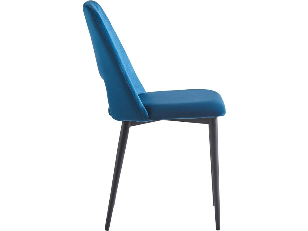 Set of 2 "Fedora" Velvet Chairs - Dark Blue