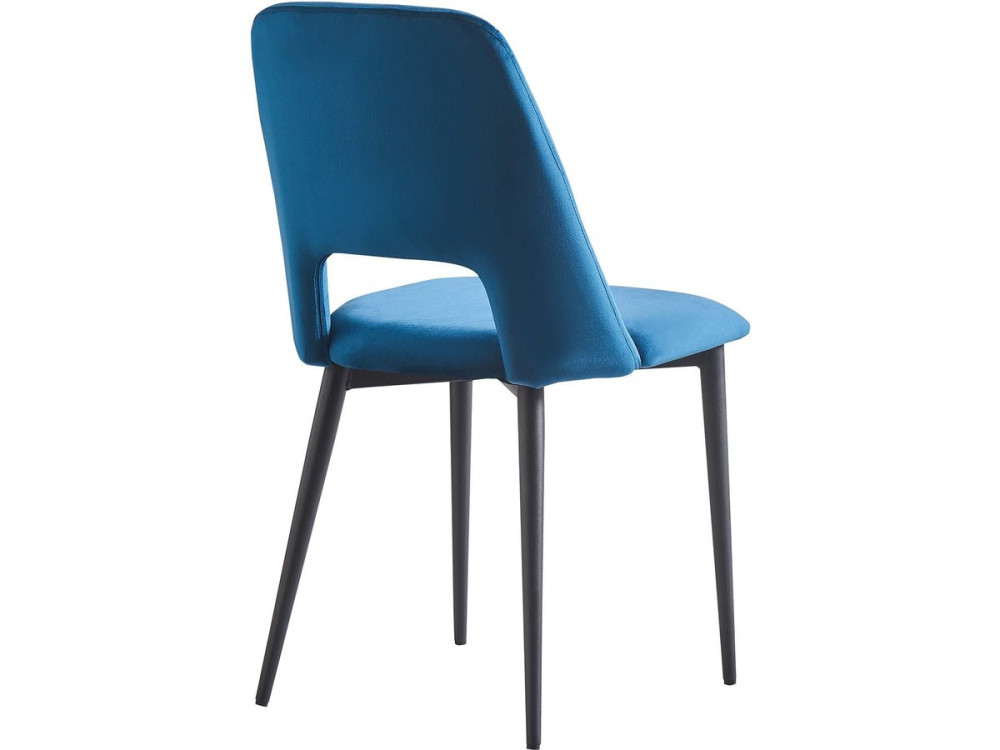 Set of 2 "Fedora" Velvet Chairs - Dark Blue