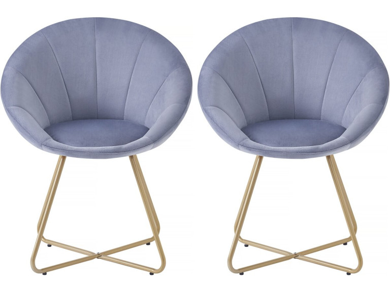 Set of 2 "Rosalie" velvet dining room chairs - Grey