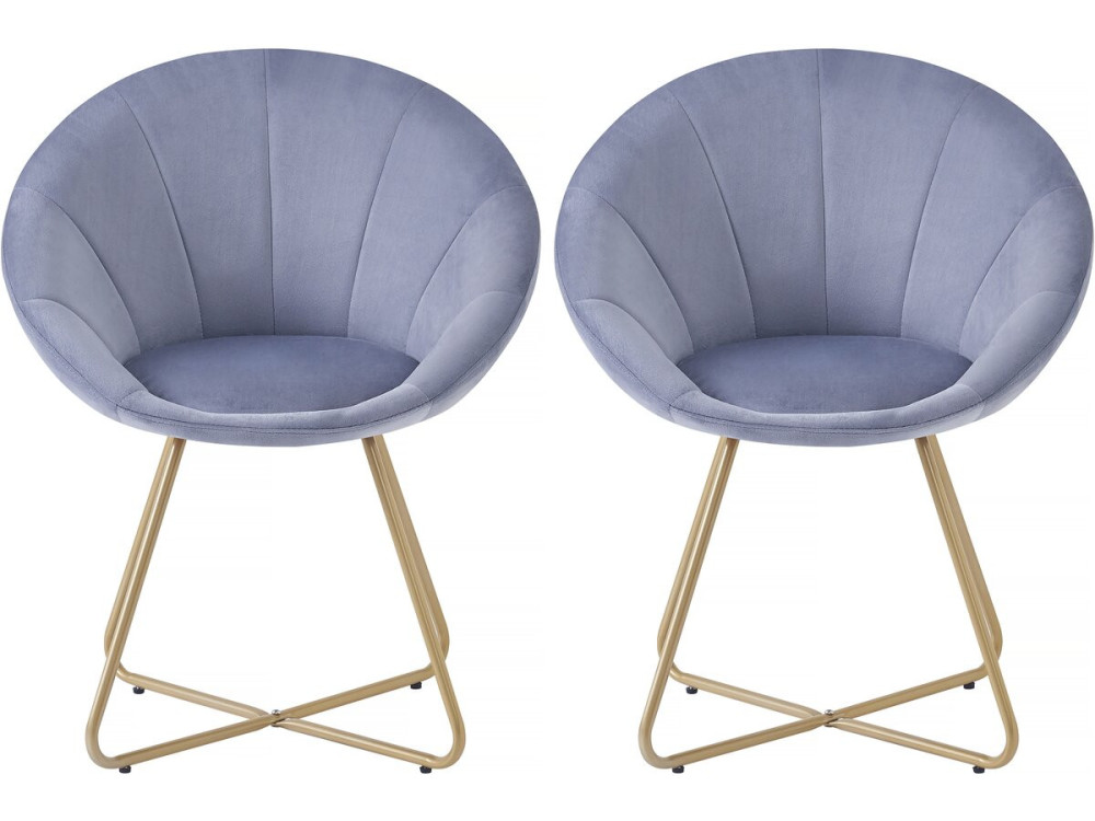 Set of 2 "Rosalie" velvet dining room chairs - Grey