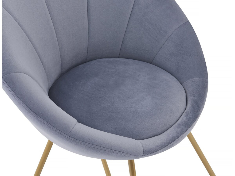 Set of 2 "Rosalie" velvet dining room chairs - Grey