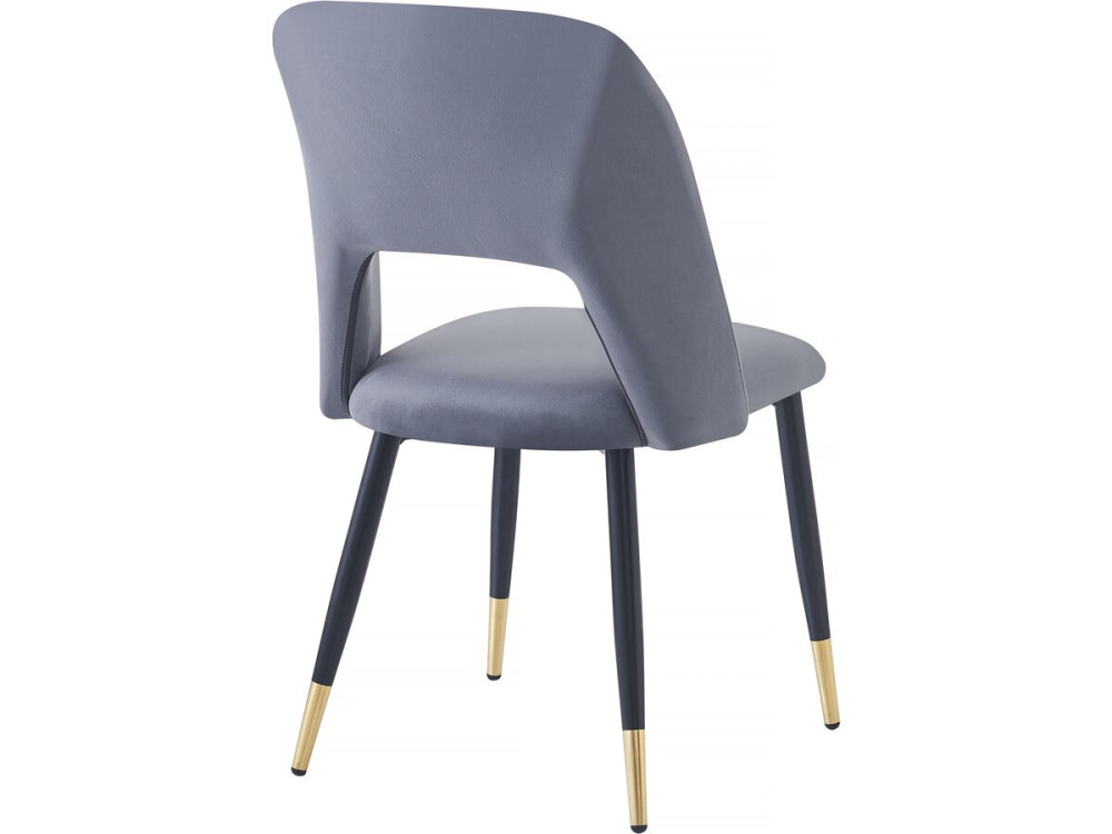 Set of 2 "Coralie" velvet chairs - Grey