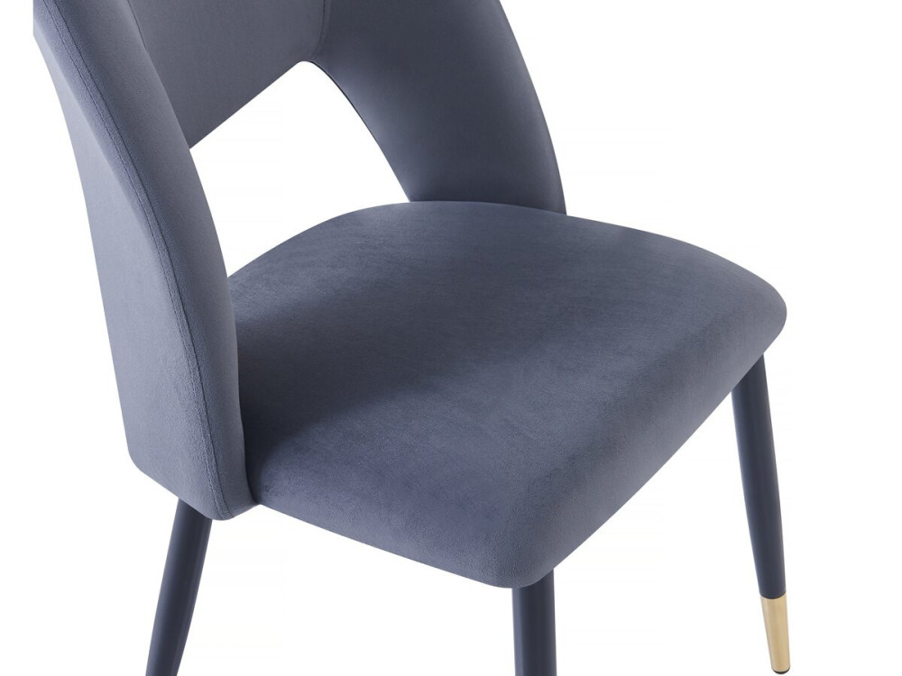 Set of 2 "Coralie" velvet chairs - Grey