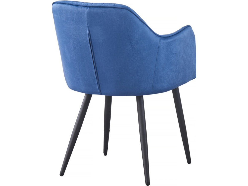 Set of 2 "Velma" velvet chairs with armrests - Blue