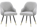 Set of 2 "Harmony" fabric chairs - 54 x 57 x 90 cm - Beige - Grey