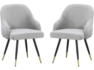Set of 2 "Harmony" fabric chairs - 54 x 57 x 90 cm - Beige