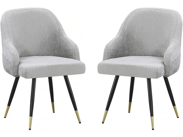 Set of 2 "Harmony" fabric chairs - 54 x 57 x 90 cm - Beige