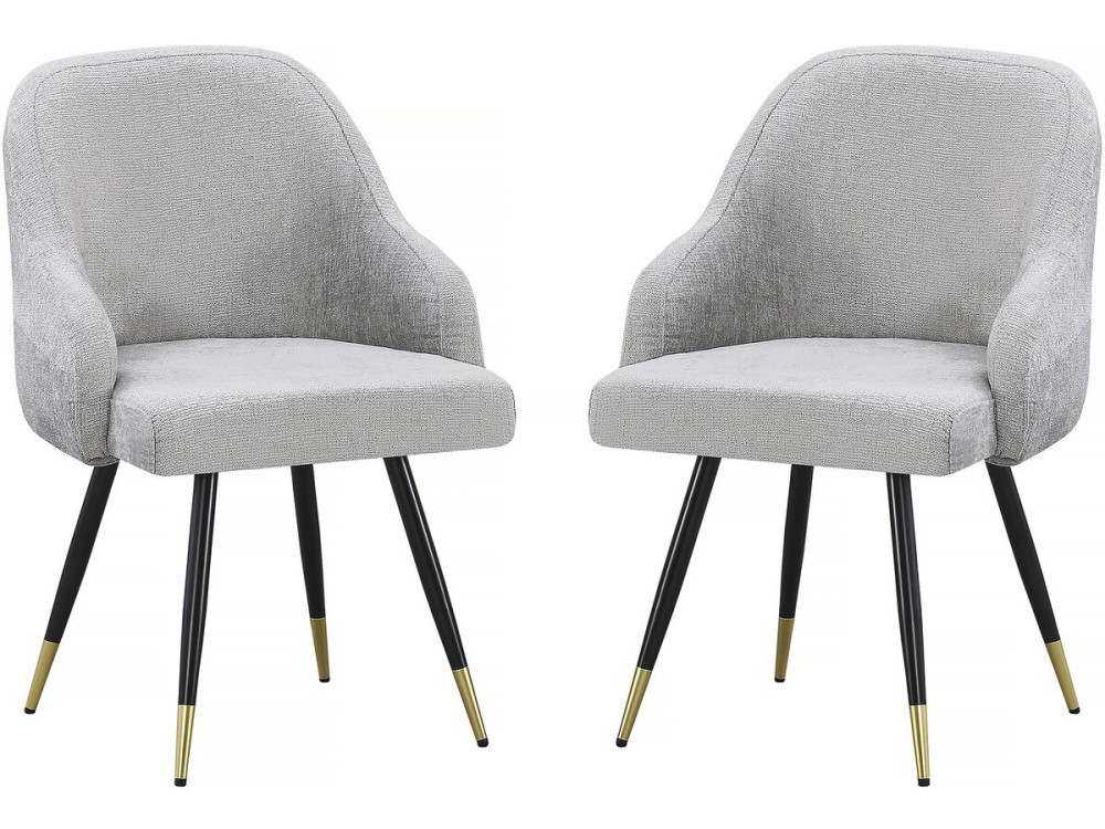 Set of 2 "Harmony" fabric chairs - 54 x 57 x 90 cm - Beige