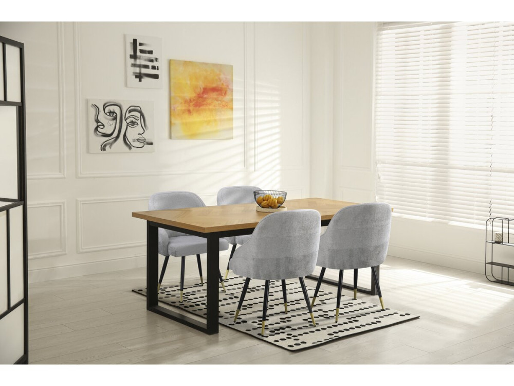 Set of 2 "Harmony" fabric chairs - 54 x 57 x 90 cm - Beige