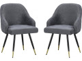 Set of 2 "Harmony" fabric chairs - 54 x 57 x 90 cm - Grey - GREY