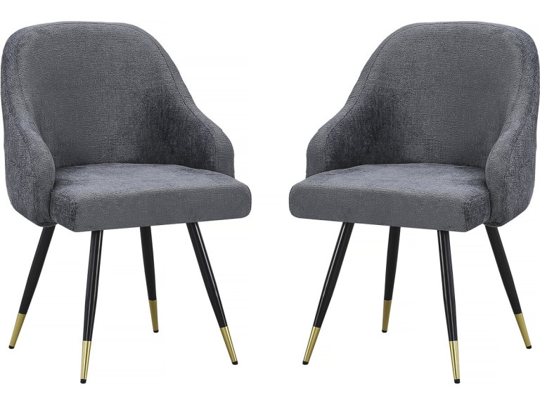 Set of 2 "Harmony" fabric chairs - 54 x 57 x 90 cm - Grey