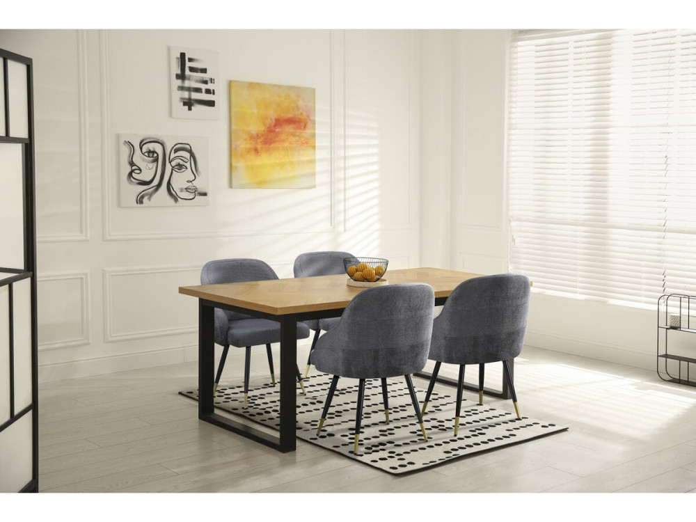 Set of 2 "Harmony" fabric chairs - 54 x 57 x 90 cm - Grey