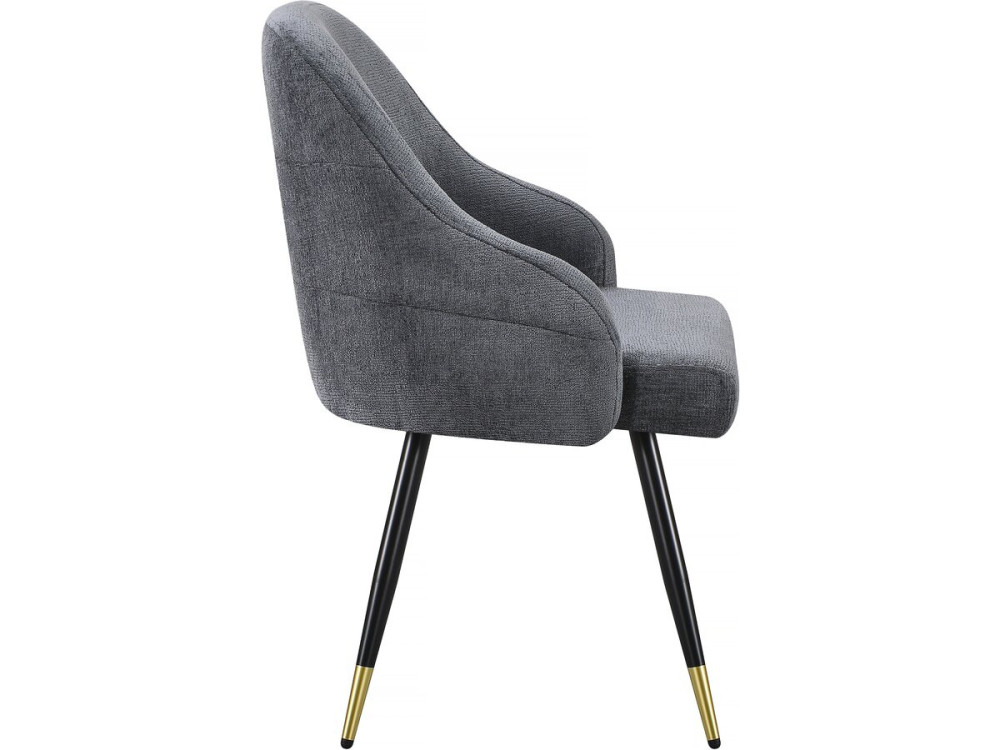 Set of 2 "Harmony" fabric chairs - 54 x 57 x 90 cm - Grey