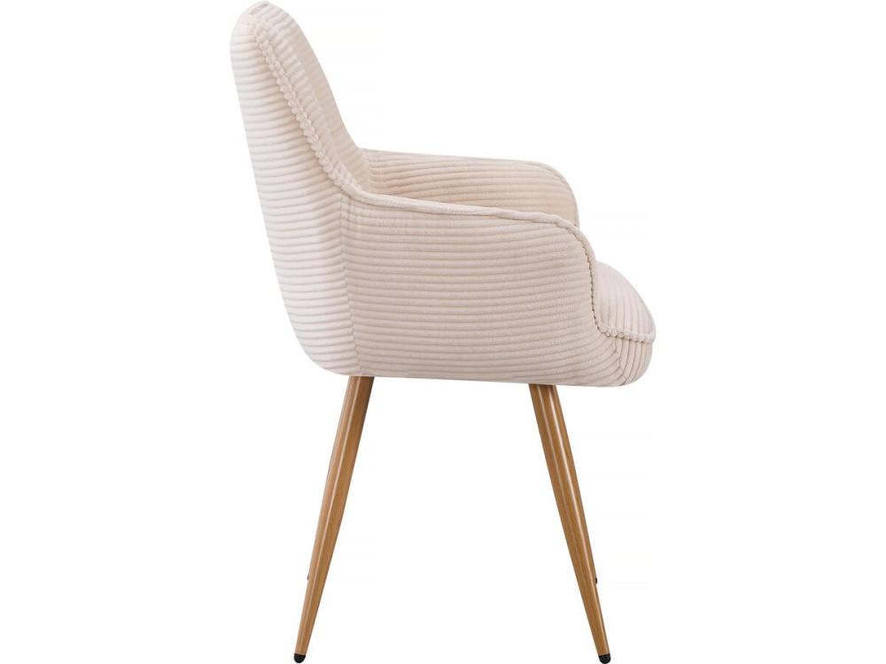Set of 2 "Mayra" Corduroy Chairs - 60 x 56 x 88 cm - Beige