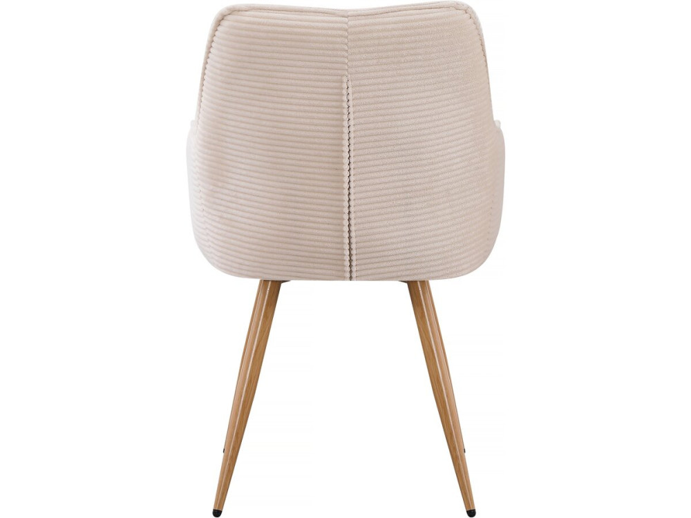 Set of 2 "Mayra" Corduroy Chairs - 60 x 56 x 88 cm - Beige