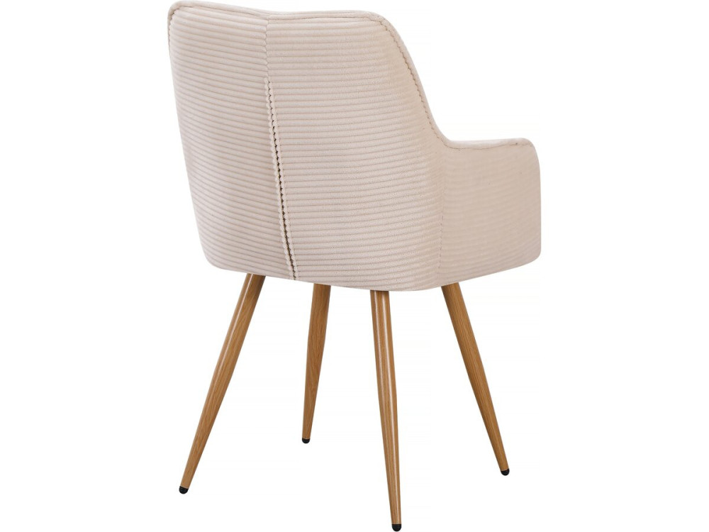 Set of 2 "Mayra" Corduroy Chairs - 60 x 56 x 88 cm - Beige