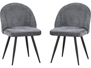 Set of 2 "Samuel" fabric chairs - 53 x 51 x 82 cm - Grey