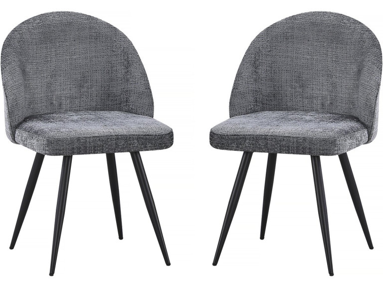 Set of 2 "Samuel" fabric chairs - 53 x 51 x 82 cm - Grey